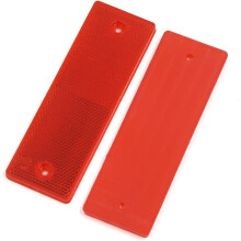 2pcs Universal Red Plastic Reflective Plate Reflector 145mm x 50mm for Car Truck