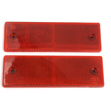 2PCS 14.5cm Long Red Plastic Self Adhesive Reflector Plate for Car Truck Safety