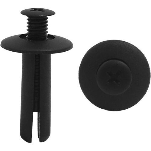50Pcs Universal Plastic Rivets Trim Panel Push Type Fastener Clips Black 8mm
