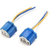 2 Pcs H4 Ceramic Headlight Extension Connector Lamp Bulb Socket