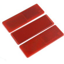 Universal Automotive Car Night Rear Bumper Mount Reflector Red Without Holes 3pcs