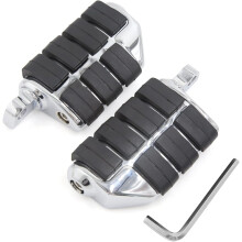 1 Pair 10mm Motorcycle Footpegs Highway Pegs Aluminum Silver Tone Foot pegs Footrest for Harley Davidson Street Glide Softail Dyna Touring