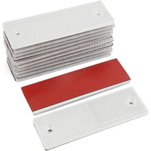 Universal Trailer Car White Reflective Warning Plate Adhesive Reflector 12PCS