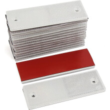 15PCS White Car Truck Plastic Rear Bumper Mount Adhesive Reflector w Screw Holes