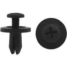 100Pcs Plastic Door Buckle Clasp Push Type Screw Rivet Trim Mat Clip 6mm Black