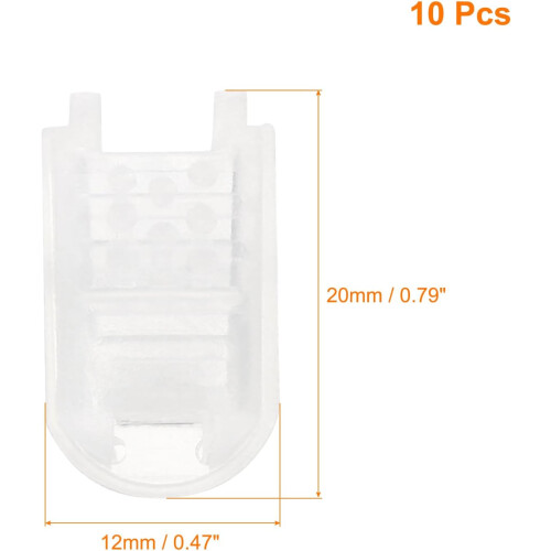 10Pcs Cord End Tips, Nylon Zipper Pull Cord Stopper Drawstrings Ends Cord Lock for Backpack Sneakers Jacket Shoes (20x12mm, Clear) 1
