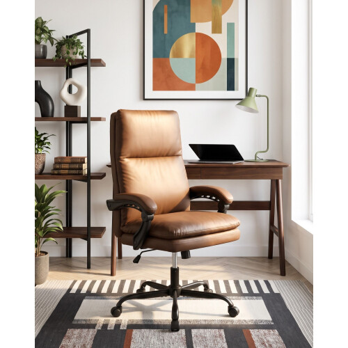 Beliani Executive Chair SERENE Faux Leather Brown 1