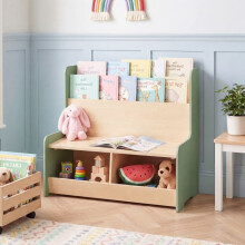 Kinderleeshoek met bankje, boekenplank en 2 opbergvakken