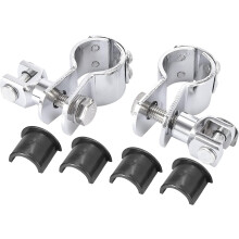 Motorcycle Footpegs 1" - 1 1/4" Highway Crash Bar Foot Peg Clamps Engine Guard Mounts Adapter for Harley Davidson