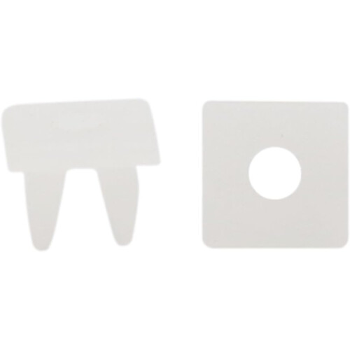100Pcs White Square Plastic Fastener Retainer Clips for Auto Car 6mm