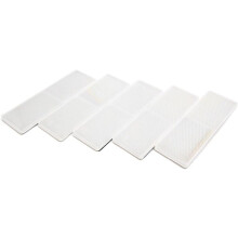 5PCS White Rectangle Stick-on Safety Reflector Plate w/o Mounting Holes for Car
