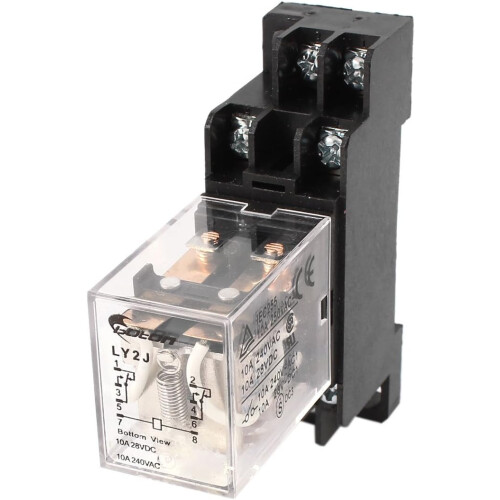 DC12V Coil 8 Screw Terminal Electromagnetic Power Relay 10A w Socket