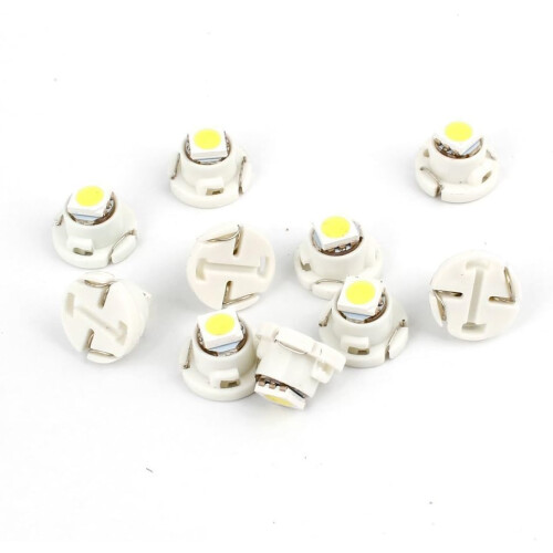 10 Pcs T4.7 Surface Mount Device 5050 LED White Dashboard Dash Indicator Light Internal