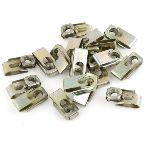 20pcs 24 x 11.5 x 10.5mm Spring Clips Speed Nuts for Car Panel Mudguard