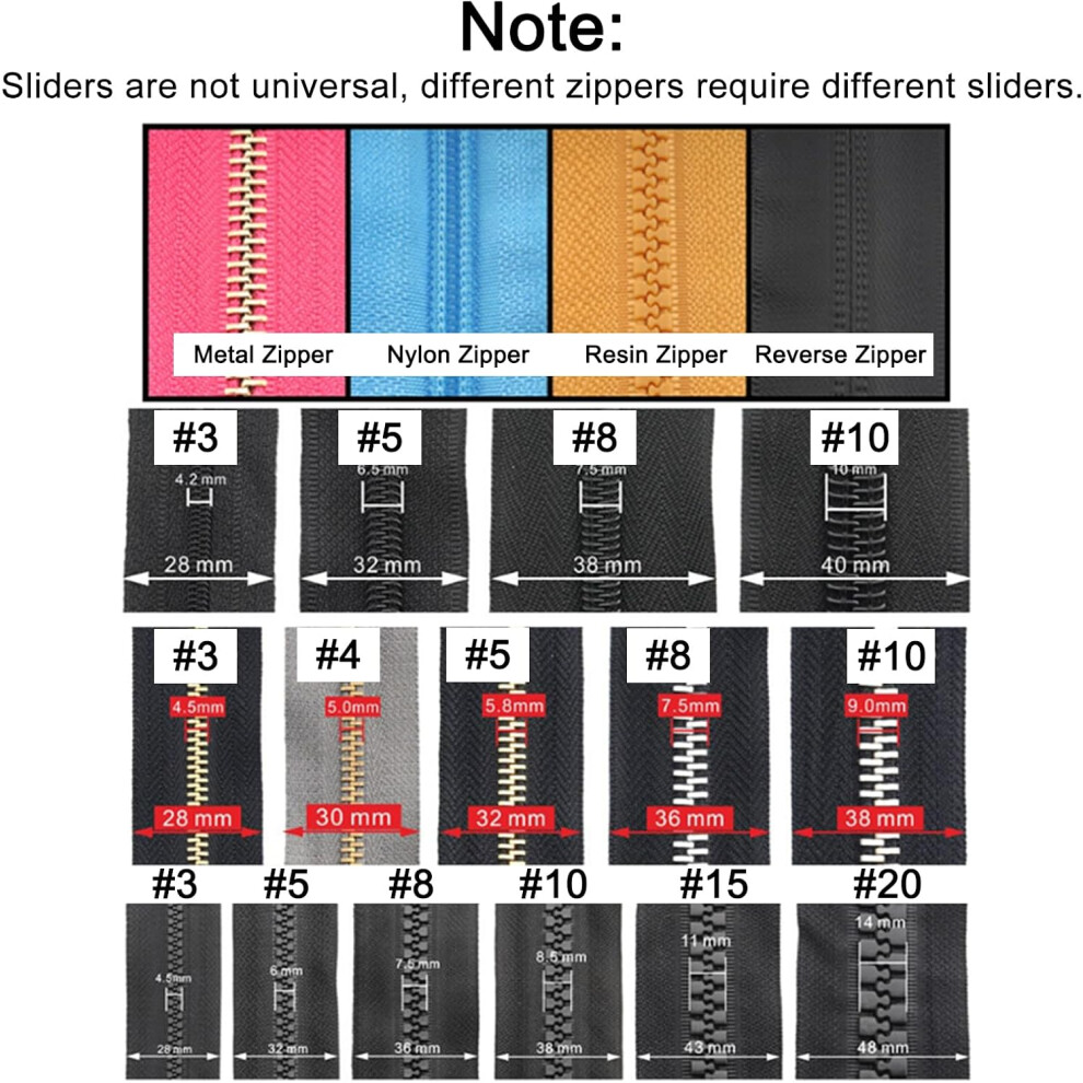 Double Open Zipper Repair Latch Kits, #5#8 Insert Pins for Jacket Coat ...