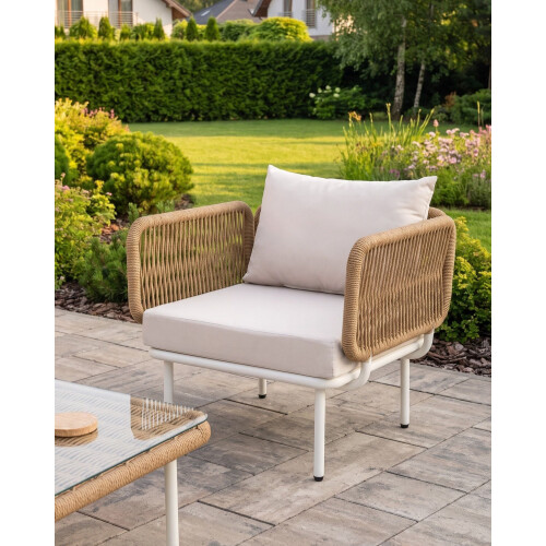 Beliani Garden Armchair BAUCINA Light Beige 1