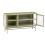 Beliani Glass Display Sideboard DEVON Metal 115 cm Green 4