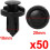 50 Pcs Door Panel Black Rivets Retainer Clip 2
