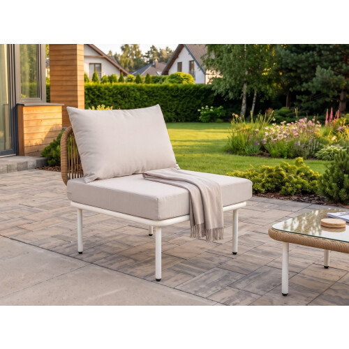 Beliani Garden 1-Seat Section BAUCINA Light Beige 1