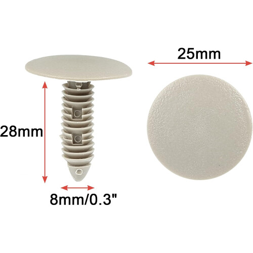25 Pcs 8mm Car Retainers Plastic Splash Weatherstrip Mat Clip 1