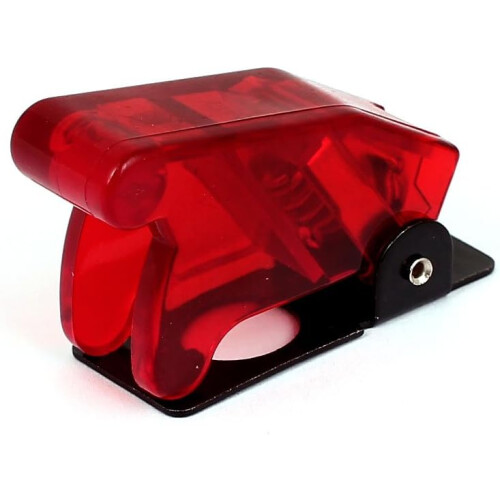 Plastic 12mm Toggle Switch Waterproof Spring Loaded Safety Cover Red 2