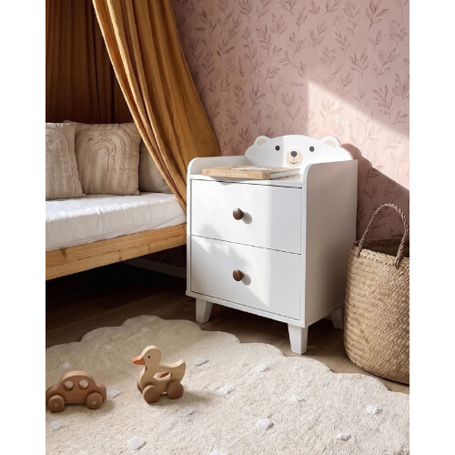 Beliani 2 Drawer Bedside Table MIMILI 56 cm White 1