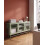 Beliani Glass Display Sideboard DEVON Metal 115 cm Green 2