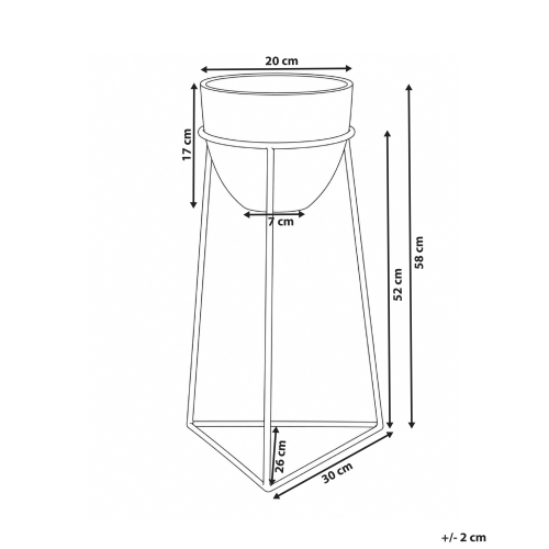 Beliani Elevated Plant Pot LIPARIS 30 cm Metal White 2