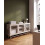 Beliani Glass Display Sideboard DEVON 115 cm Metal Beige 2