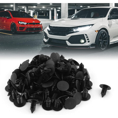 100pcs 8mm Plastic Fastener Rivet Clips Bumper Shield Retainer Auto Body Clips 1