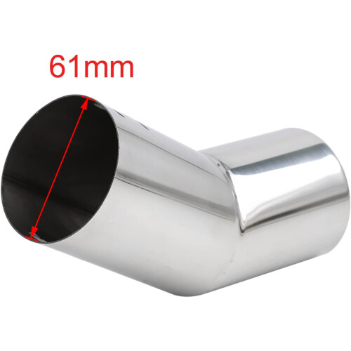 61mm Inlet Chrome Curved Car Exhaust Muffler Ends Tail Pipe Tip 2