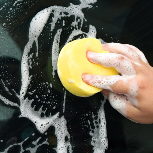 Car Auto 6 Pcs Yellow Round Sponge Wax Applicator Pads 2