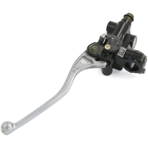 Motorcycle Metal Front Brake Master Pump Lever Black Silver Tone 2