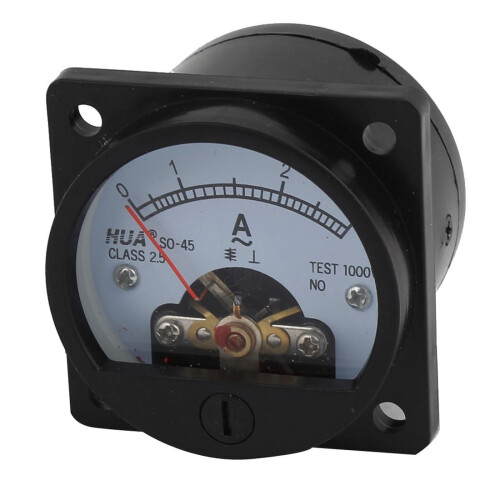 SO-45 Class 2.5 Accuracy AC 0-3A Analog Ammeter Panel Meter Black 1