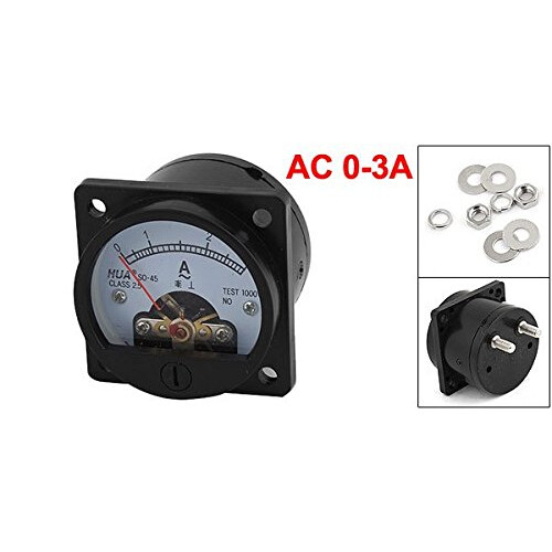 SO-45 Class 2.5 Accuracy AC 0-3A Analog Ammeter Panel Meter Black 2