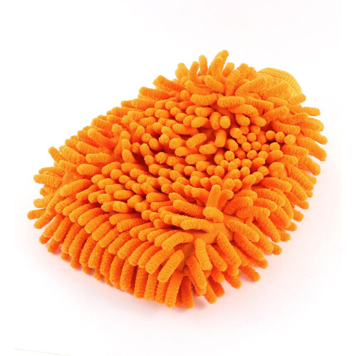 Dual Side Orange Microfiber Car Wash Mitt Glove 1