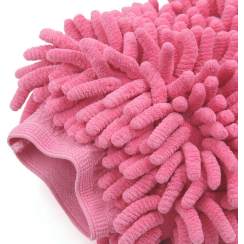Fuchsia Microfiber Chenille Wash Mitt Car Window Washing Cleaning Glove Duster 1