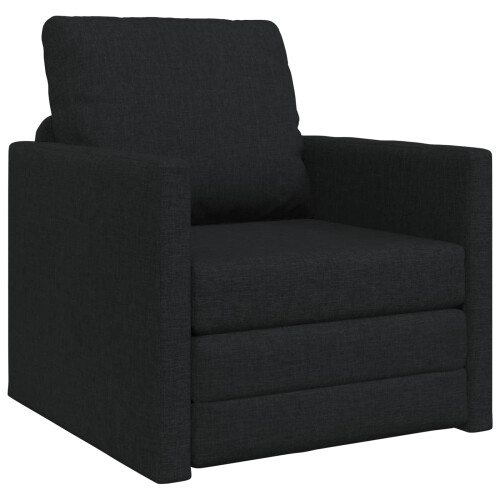 VidaXL vidaXL Folding Sofa Bed Black 74 x 77 x 81 cm Fabric 1