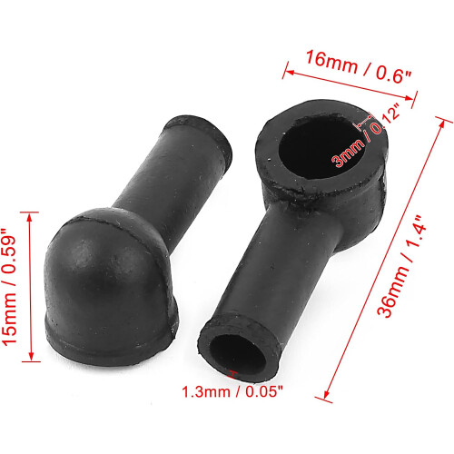 Terminal Insulating Covers 12mm x 8mm 10 Pcs Black 2
