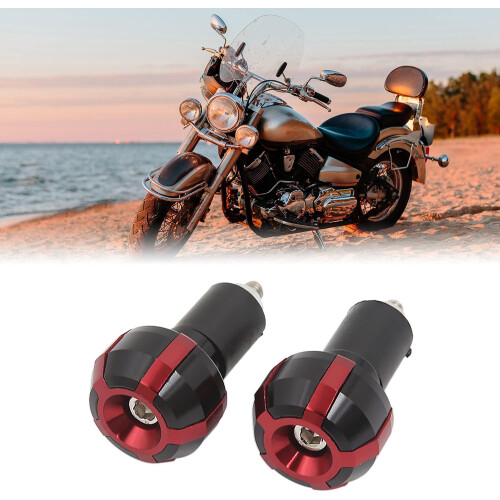 Motorcycle Universal Aluminum Alloy Handle Bar Hand Grip End Cap 2 Pcs 1