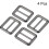 25mm(0.98") Metal Slide Strap Adjustable Buckle Fastener Black 4pcs 3