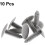 10PCS Car 6.5mm Hole Plastic Push Screw Rivet Panel Fixings Clips Gray 4