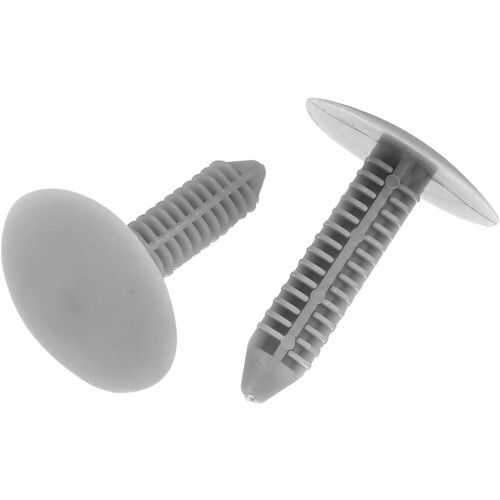 10PCS Car 6.5mm Hole Plastic Push Screw Rivet Panel Fixings Clips Gray 2