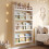 Wall-Mounted Kids Bookshelf, 4-Tier, White 2