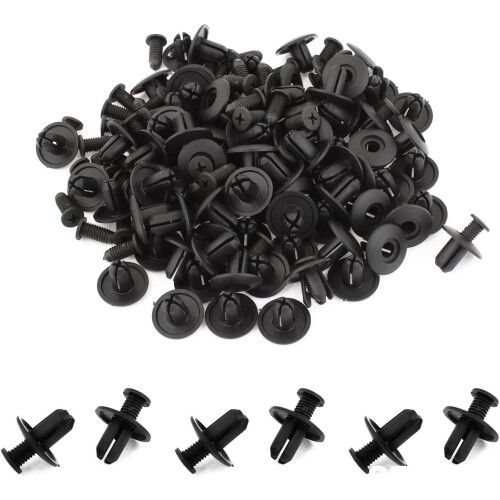 100 Pcs 8mm Hole Plastic Screw in Fastener Rivets Retainer Clips 1