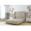 (5' King, Cream) Sloomy Luthor Plush Divan Bed Base No Drawers With 54" Wingback Headboard & 12" Matching Footboard 1