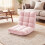 Folding Floor Chair, 14-Position Adjustable Backrest, Pink 2