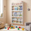 Wall-Mounted Kids Bookshelf, 4-Tier, White 6
