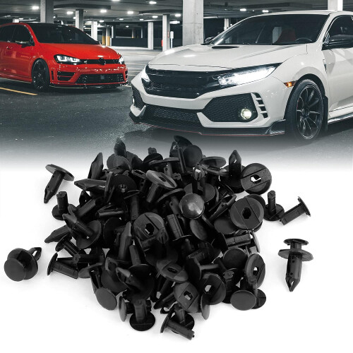100 Pcs Car 8mm Hole Plastic Rivet Fender Bumper Clips Fastner 1