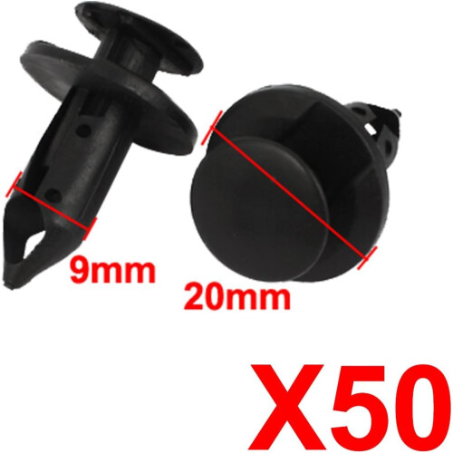 9mm Hole Dia Rivets Fastener Push Pin Plastic Clips for Car 50PCS 1